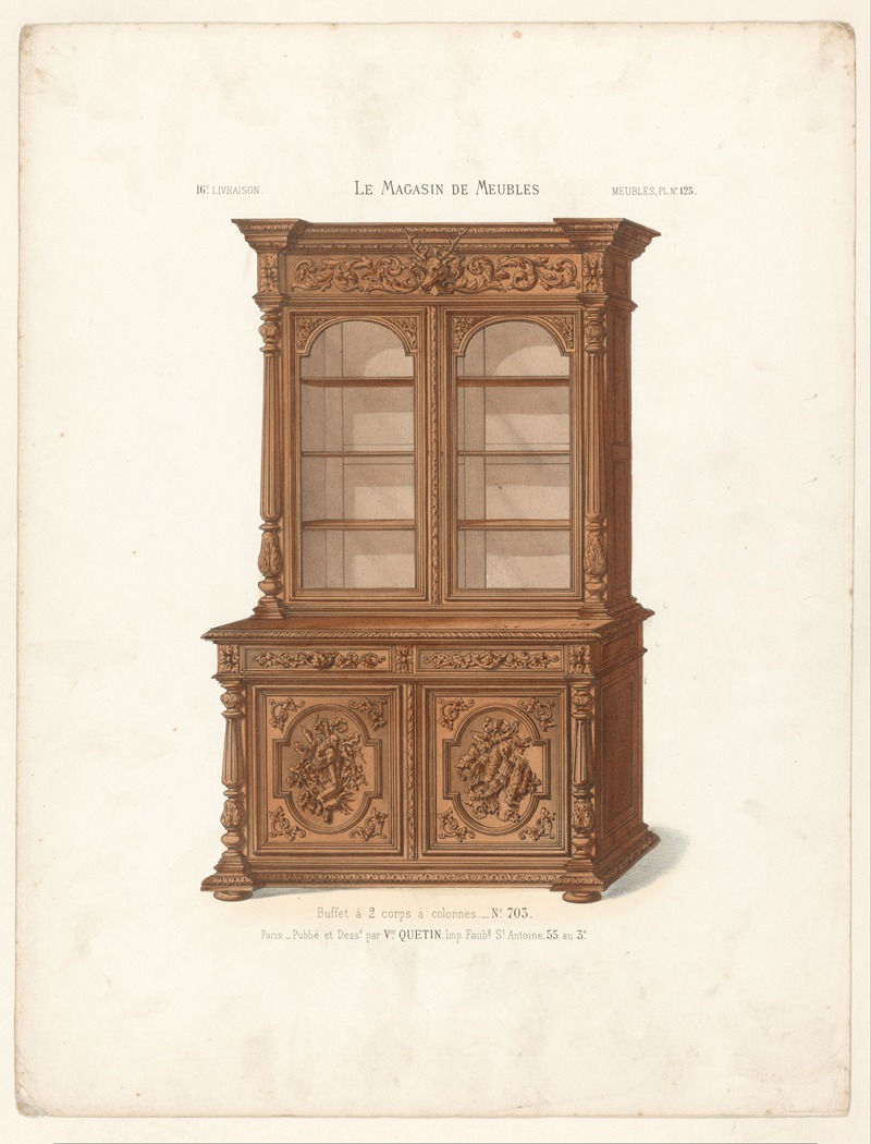 Victor Léon Michel Quétin - Buffet à 2 corps à colonnes