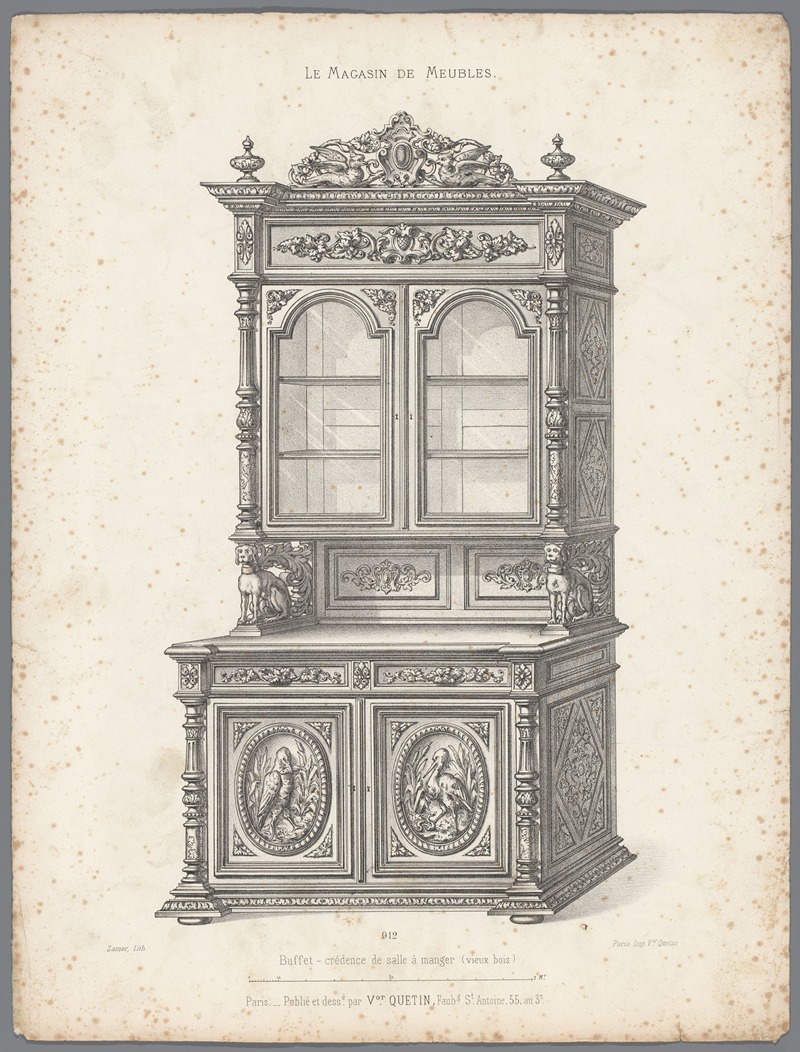 Victor Léon Michel Quétin - Buffet-crédence de salle à manger (vieux bois)