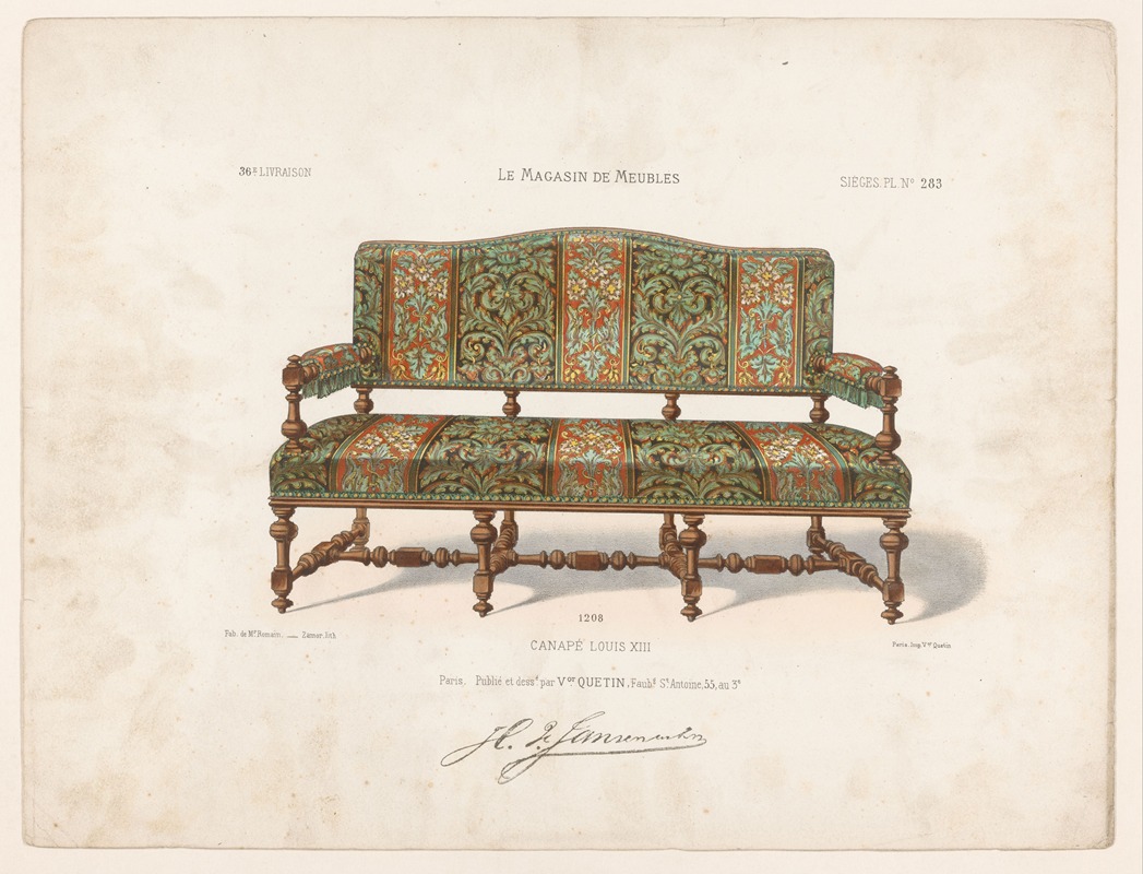 Victor Léon Michel Quétin - Canapé Louis XIII