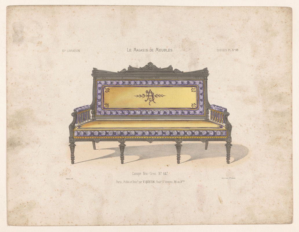 Victor Léon Michel Quétin - Canapé Neo-Grec