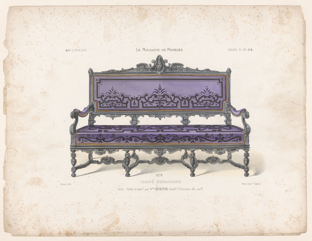 Victor Léon Michel Quétin - Canapé renaissance.