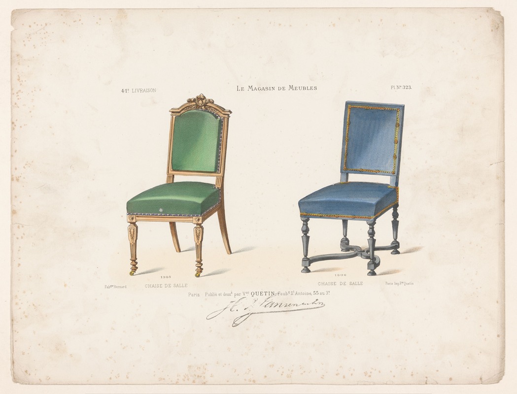 Victor Léon Michel Quétin - Chaise de salle