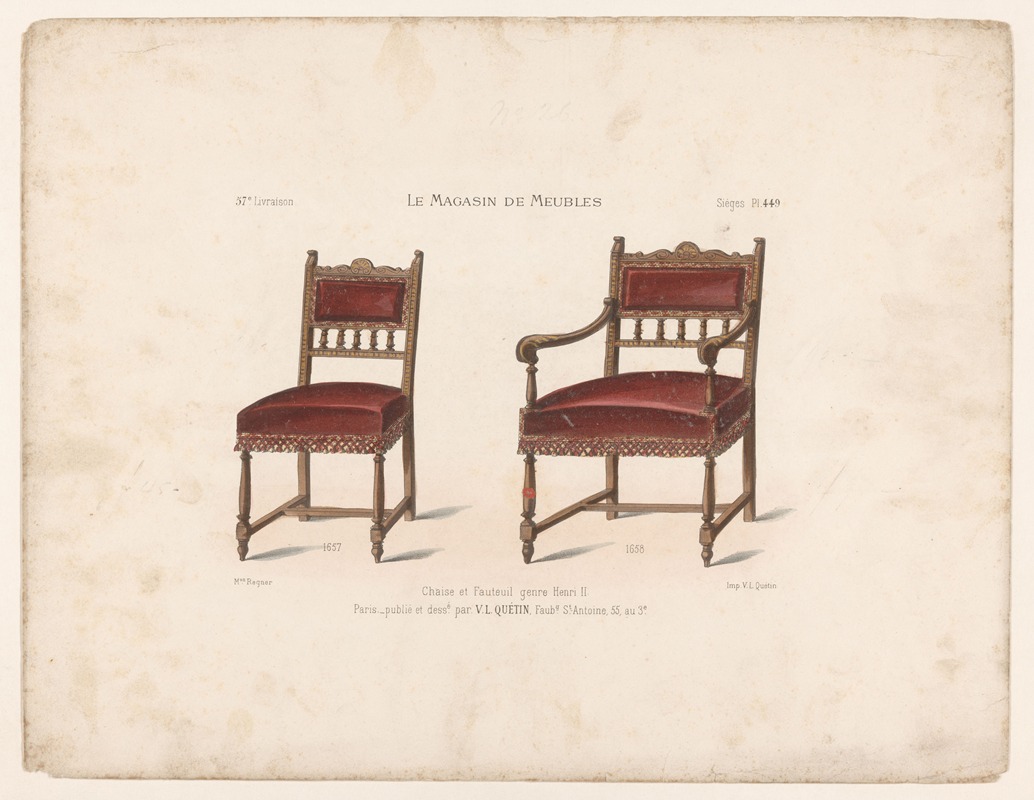 Victor Léon Michel Quétin - Chaise et Fauteuil genre Henri II