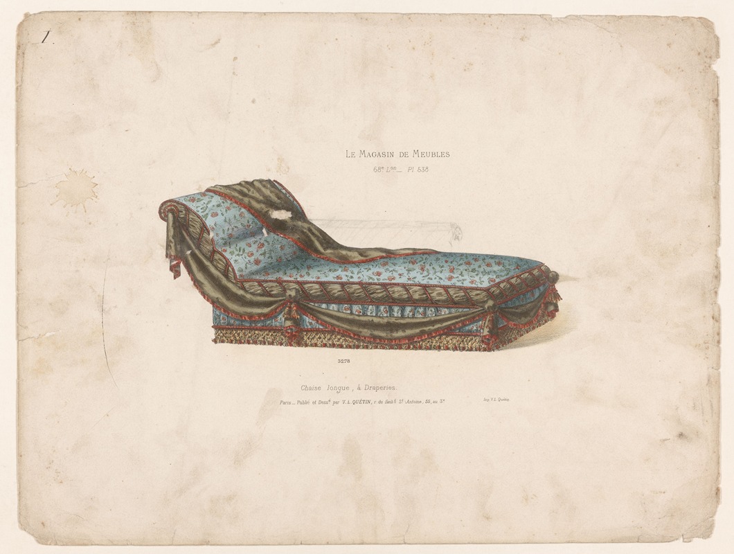 Victor Léon Michel Quétin - Chaise longue, à Draperies