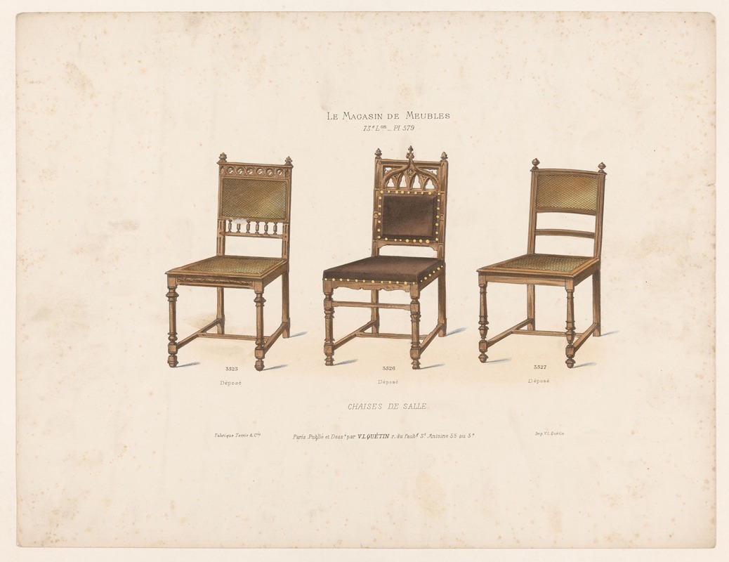 Victor Léon Michel Quétin - Chaises de salle ; Déposé