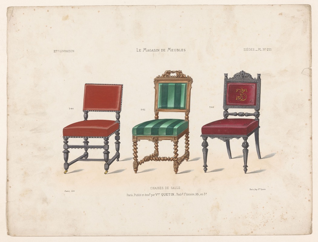 Victor Léon Michel Quétin - Chaises de salle