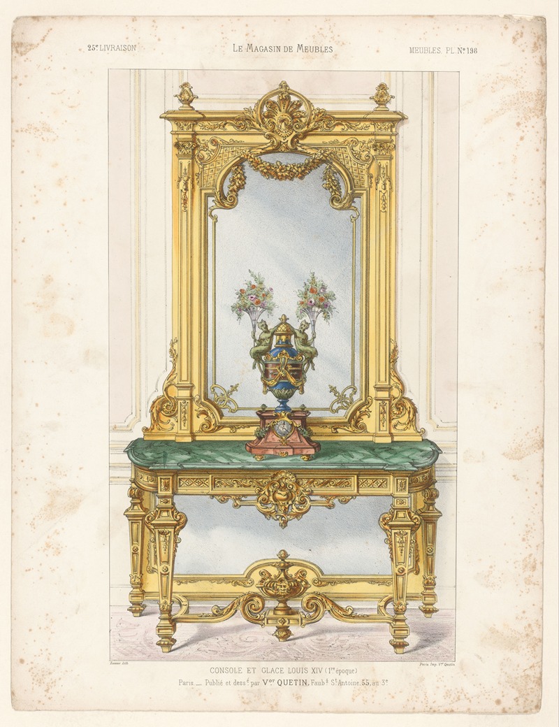 Victor Léon Michel Quétin - Console et glace Louis XIV (1re époque)
