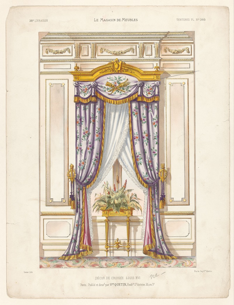 Victor Léon Michel Quétin - Décor de croisée Louis XVI