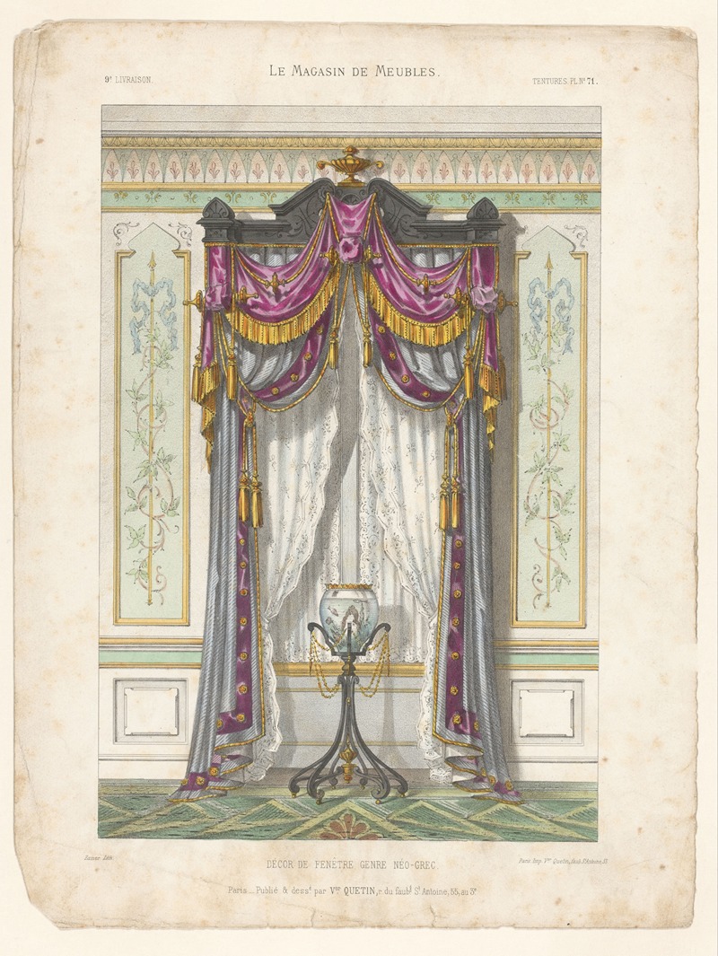Victor Léon Michel Quétin - Décor de fenêtre genre néo-grec