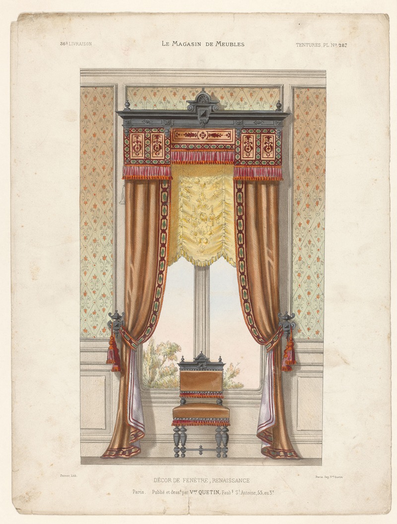 Victor Léon Michel Quétin - Décor de fenètre, renaissance