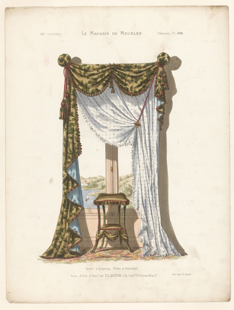 Victor Léon Michel Quétin - Fenêtre à Draperies, (Chûtes et Retroussé)