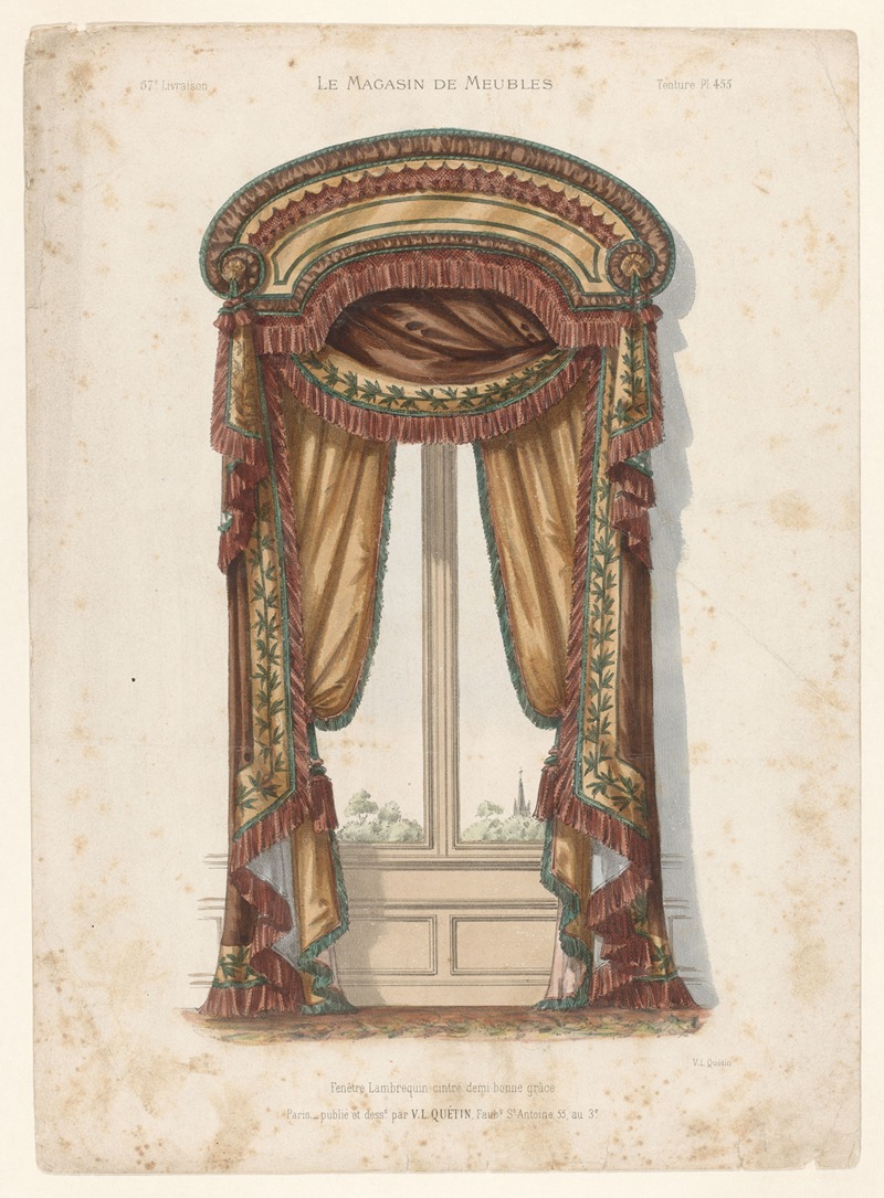 Victor Léon Michel Quétin - Fenêtre Lambrequin cintré demi bonne grâce