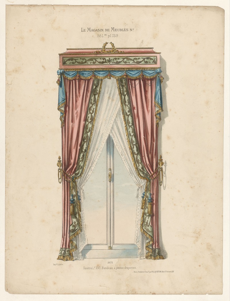 Victor Léon Michel Quétin - Fenêtre Ls XVI. Bandeau à petites draperies