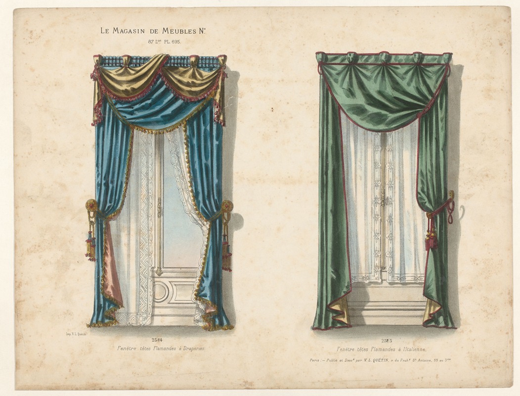 Victor Léon Michel Quétin - Fenètre têtes Flamandes à Draperies ; Fenètre têtes Flamandes à l’Italienne