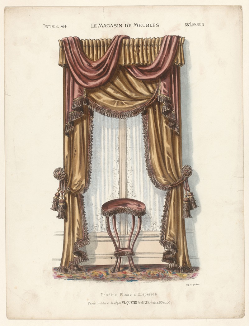 Victor Léon Michel Quétin - Fenêtre, Plissé a Draperies