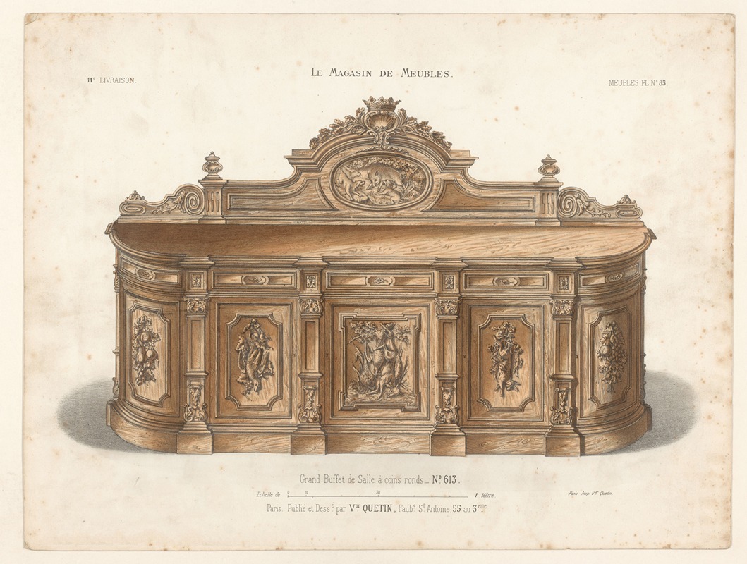 Victor Léon Michel Quétin - Grand buffet de Salle à coins ronds