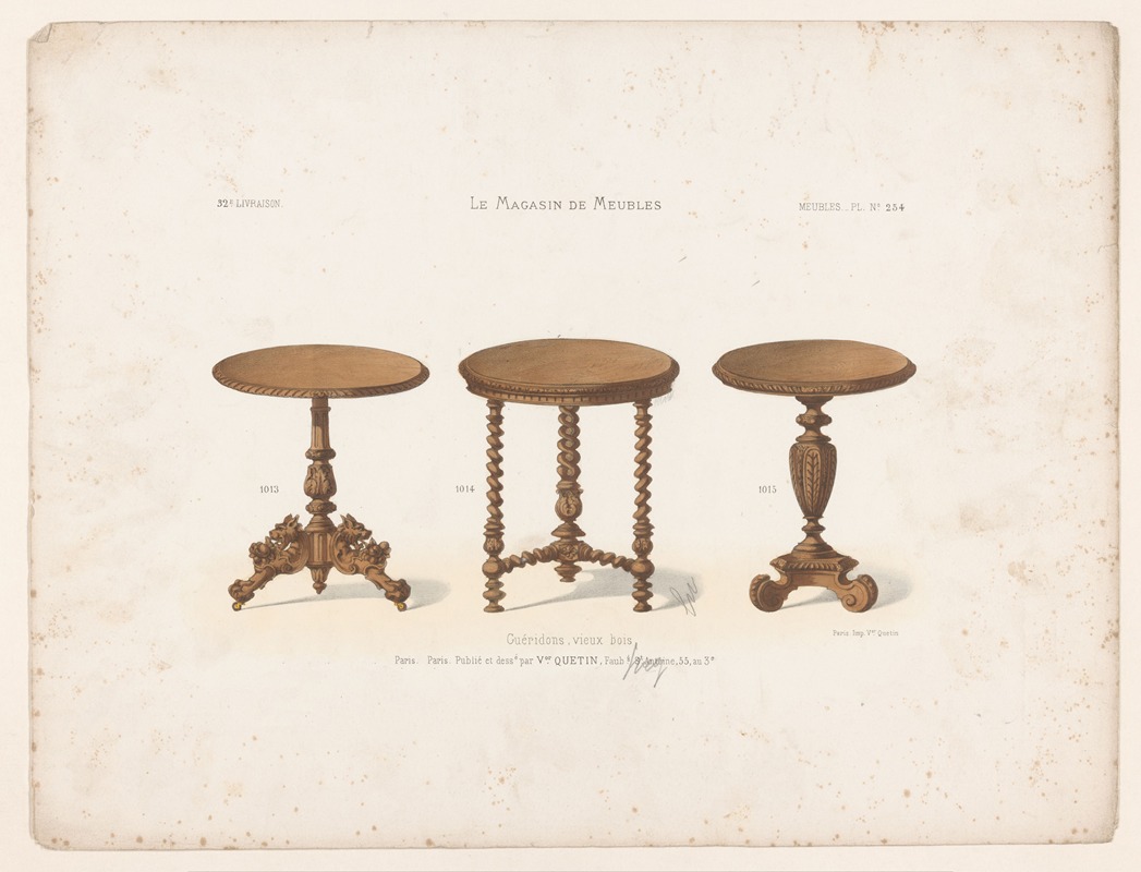 Victor Léon Michel Quétin - Guéridons, vieux bois