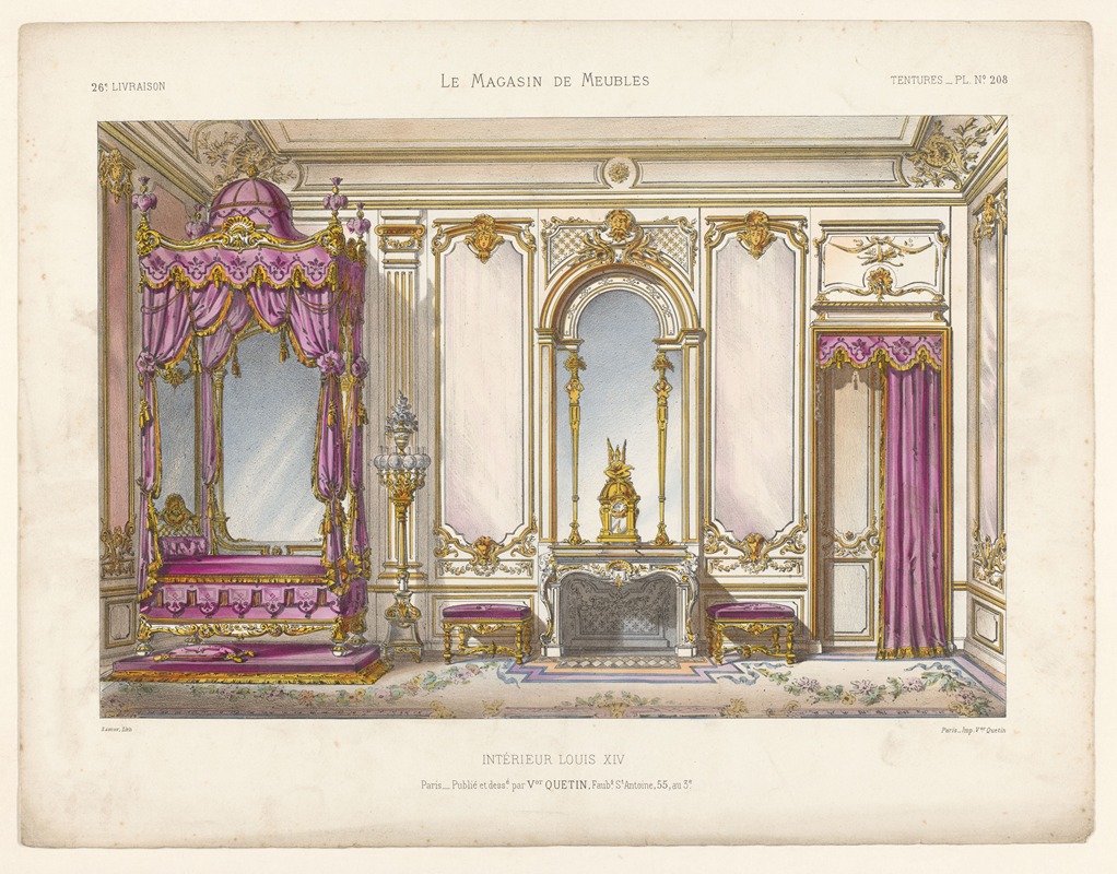 Victor Léon Michel Quétin - Intérieur Louis XIV