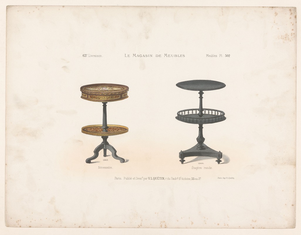 Victor Léon Michel Quétin - Nécessaire ; Étagère ronde