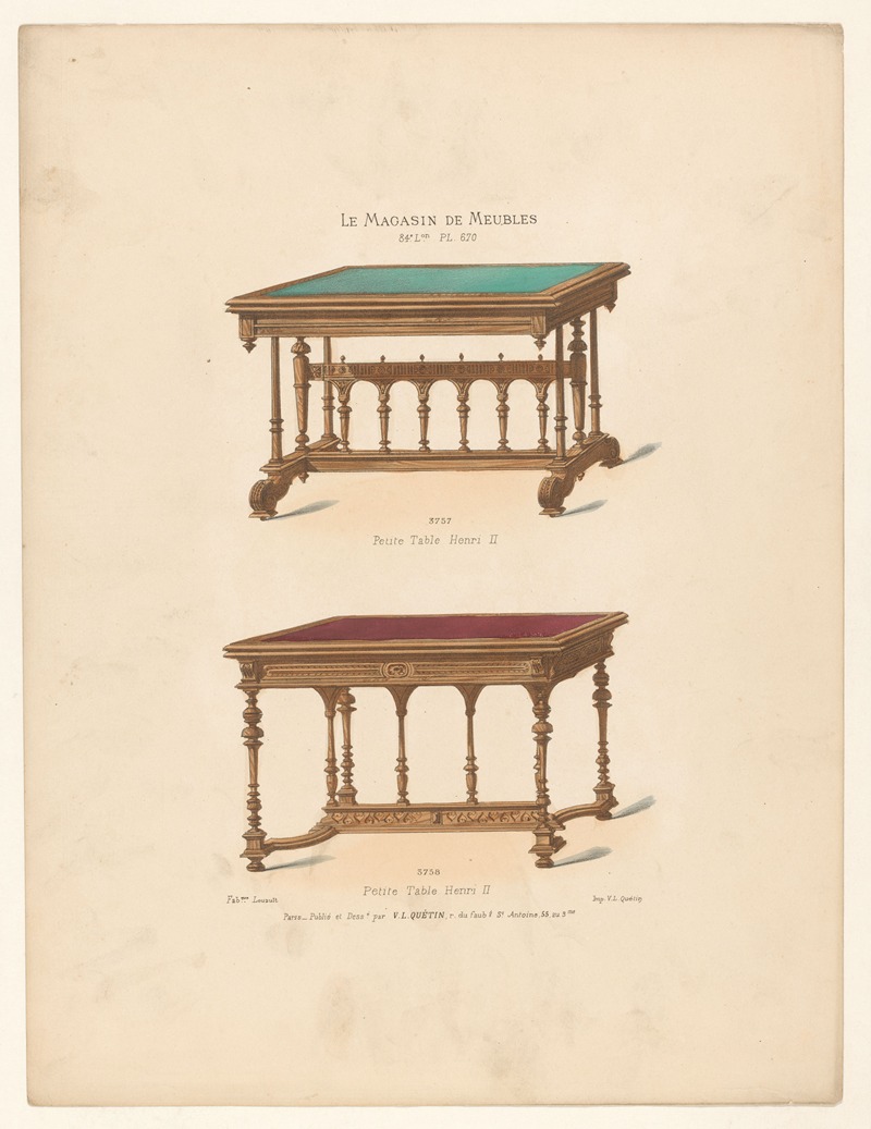 Victor Léon Michel Quétin - Petite Table Henri II