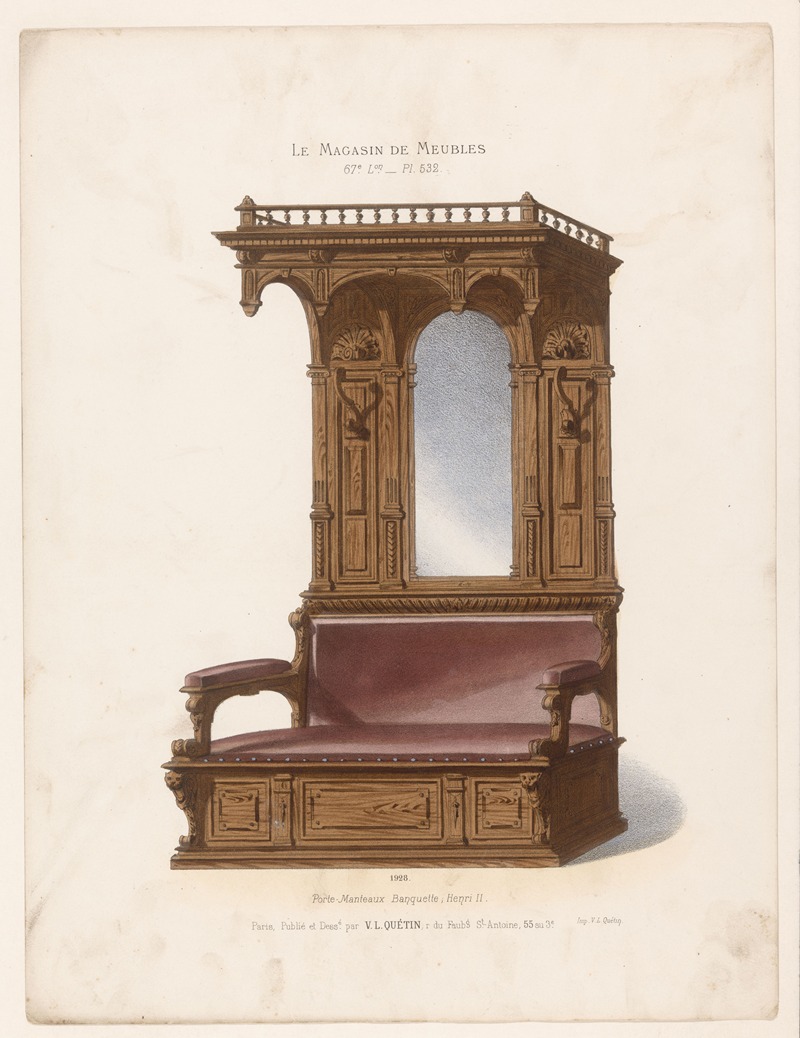 Victor Léon Michel Quétin - Porte-Manteaux Banquette, Henri II