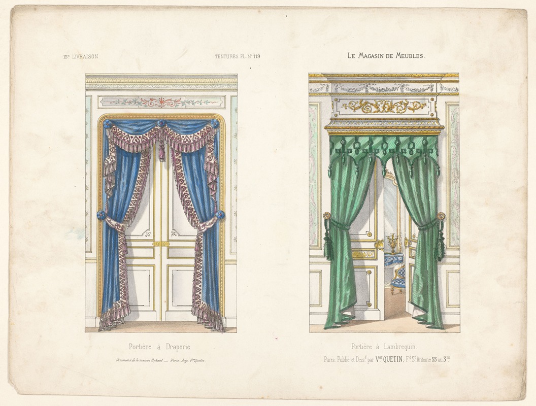 Victor Léon Michel Quétin - Portière à Draperie ; Portière à Lambrequin
