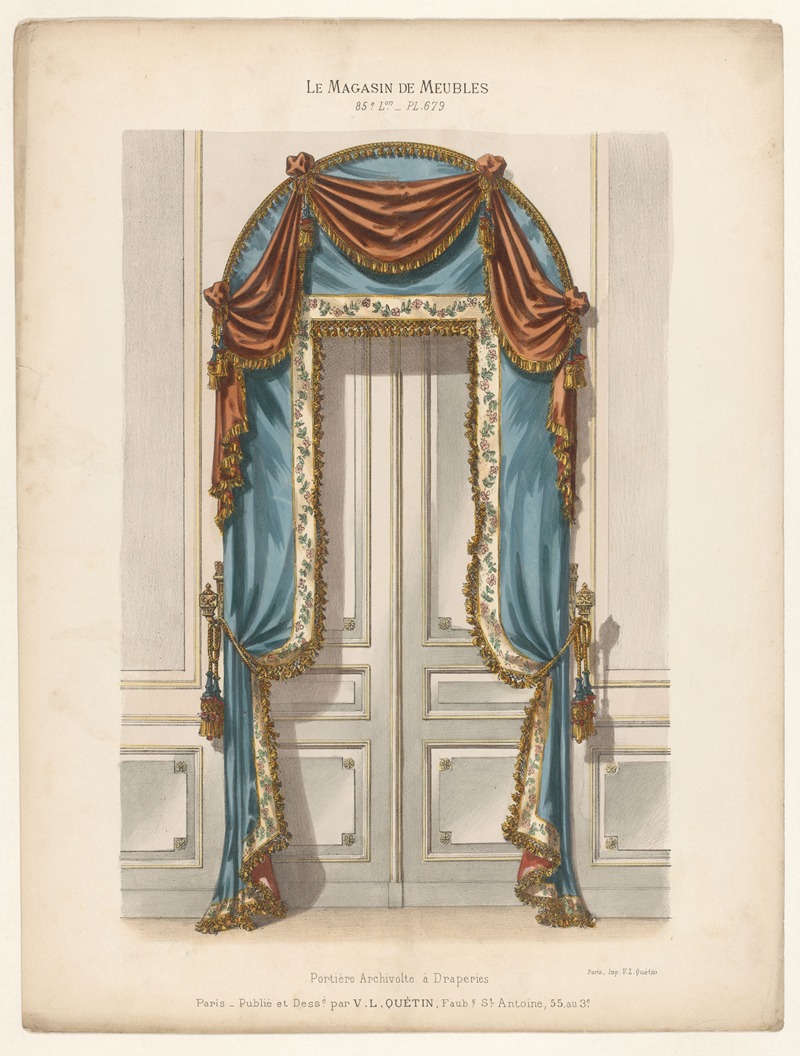 Victor Léon Michel Quétin - Portière Archivolte à Draperies