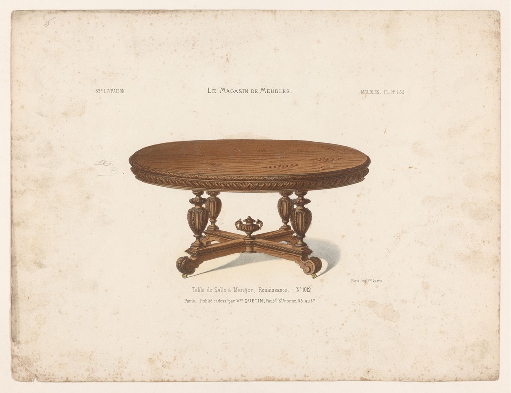 Victor Léon Michel Quétin - Table de Salle à Manger, Renaissance