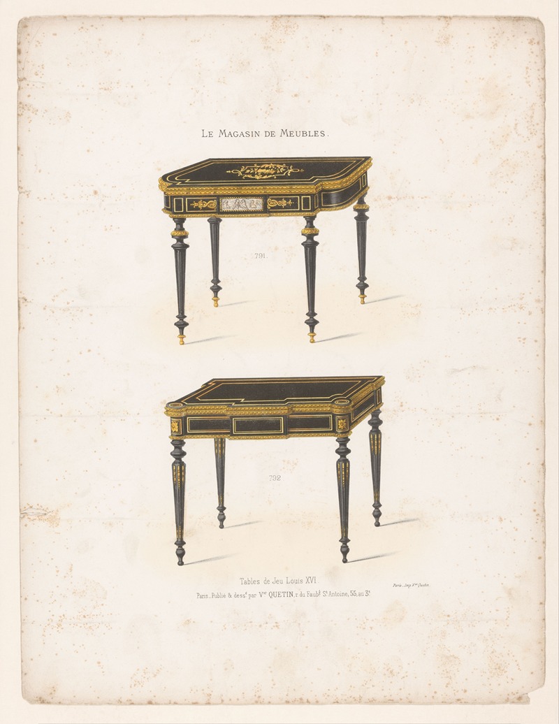 Victor Léon Michel Quétin - Tables de Jeu Louis XVI