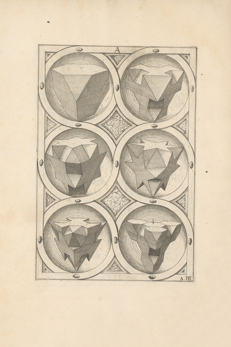Wenzel Jamnitzer - Perspectiva Corporum Regularium (Perspective of regular solids) Pl.05