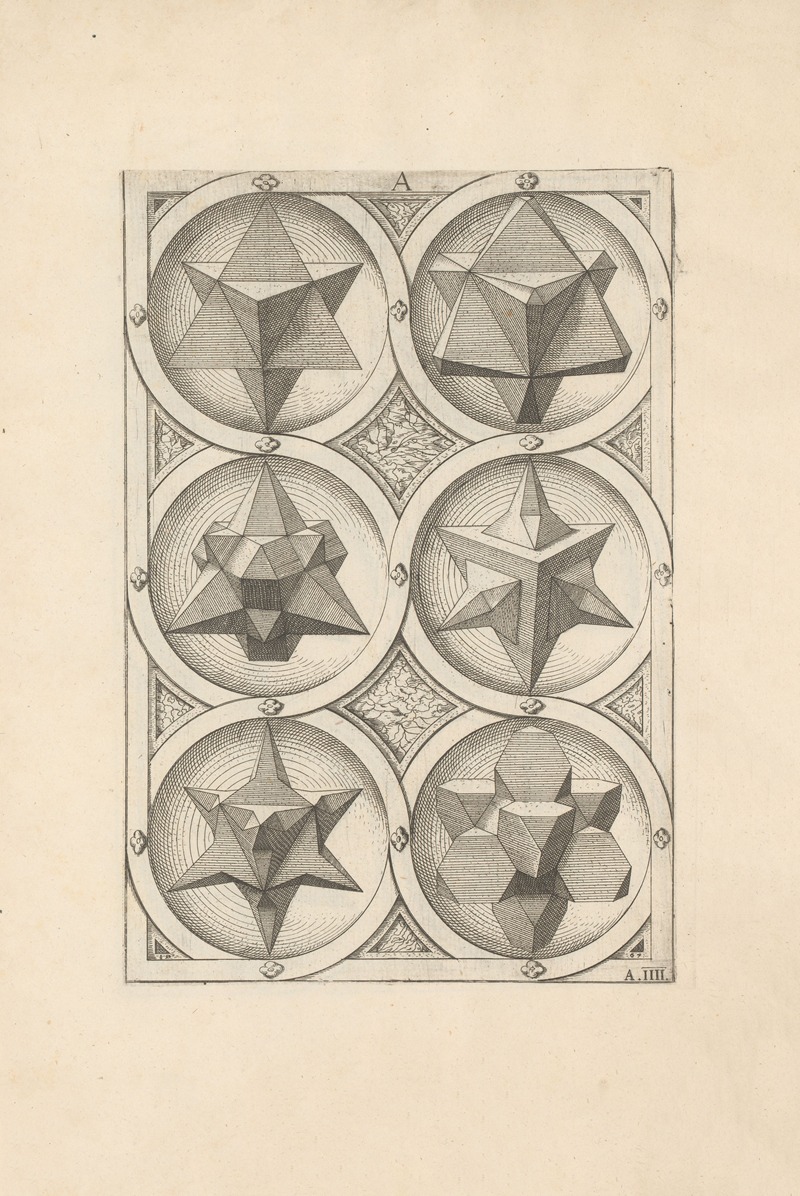 Wenzel Jamnitzer - Perspectiva Corporum Regularium (Perspective of regular solids) Pl.06