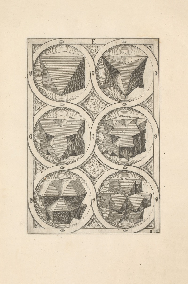 Wenzel Jamnitzer - Perspectiva Corporum Regularium (Perspective of regular solids) Pl.09