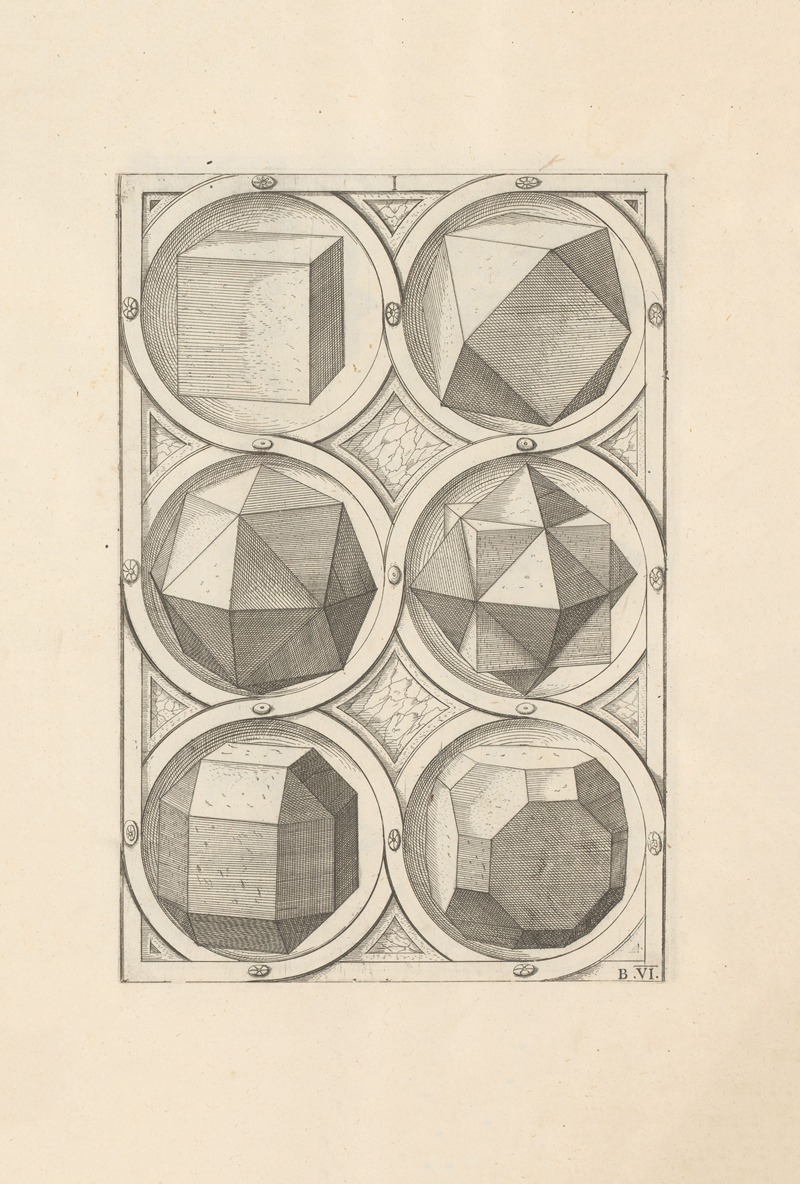 Wenzel Jamnitzer - Perspectiva Corporum Regularium (Perspective of regular solids) Pl.11