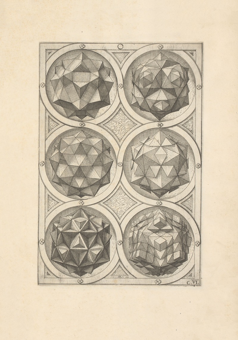 Wenzel Jamnitzer - Perspectiva Corporum Regularium (Perspective of regular solids) Pl.15