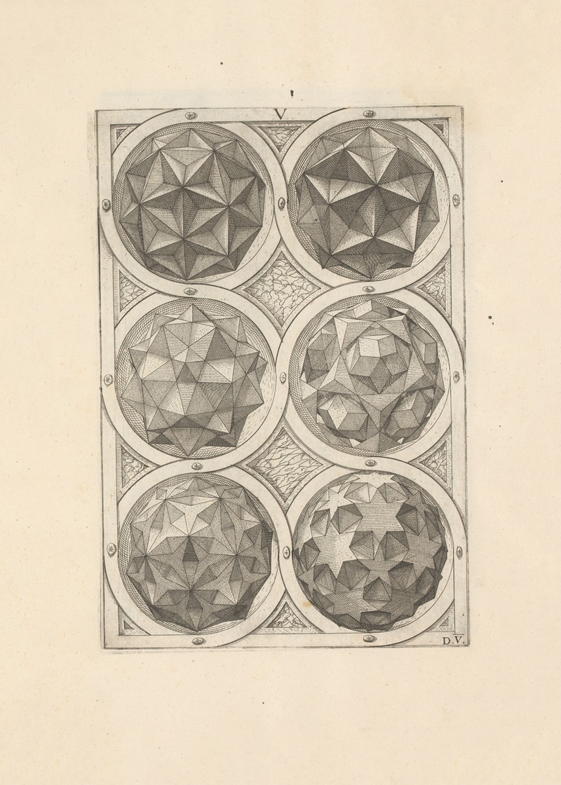 Wenzel Jamnitzer - Perspectiva Corporum Regularium (Perspective of regular solids) Pl.18