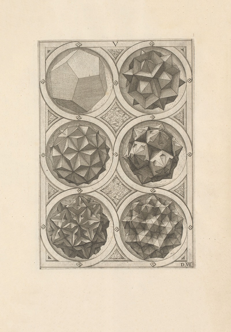 Wenzel Jamnitzer - Perspectiva Corporum Regularium (Perspective of regular solids) Pl.19