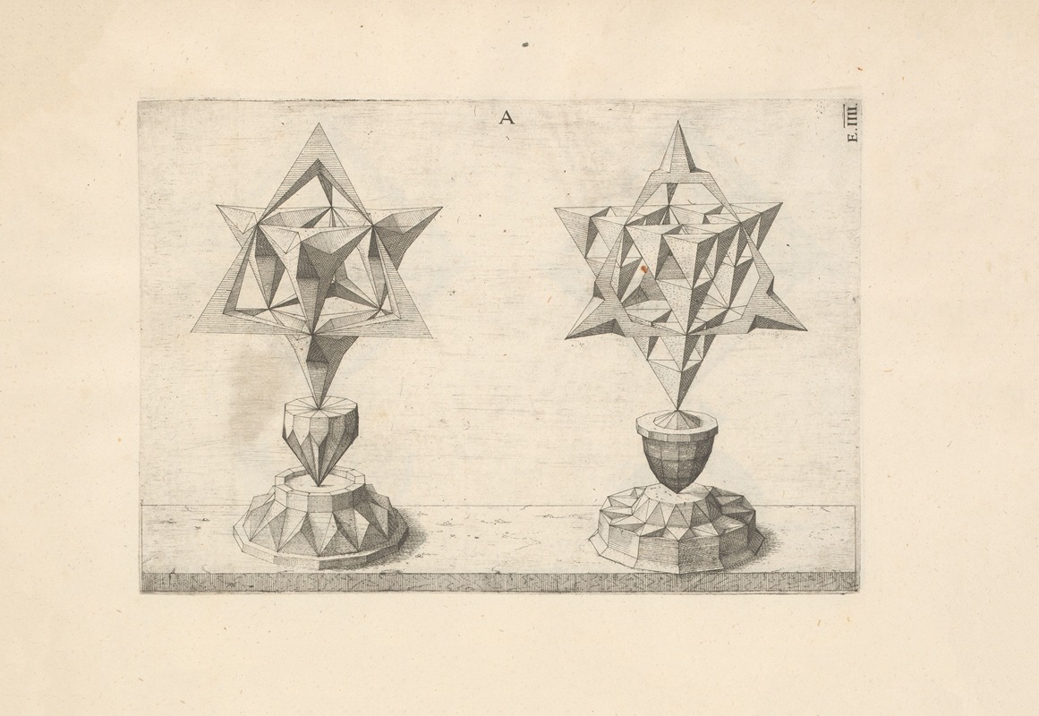 Wenzel Jamnitzer - Perspectiva Corporum Regularium (Perspective of regular solids) Pl.22