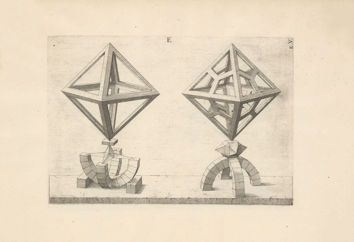 Wenzel Jamnitzer - Perspectiva Corporum Regularium (Perspective of regular solids) Pl.23