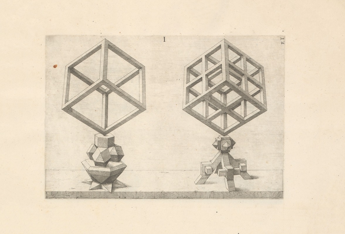 Wenzel Jamnitzer - Perspectiva Corporum Regularium (Perspective of regular solids) Pl.25