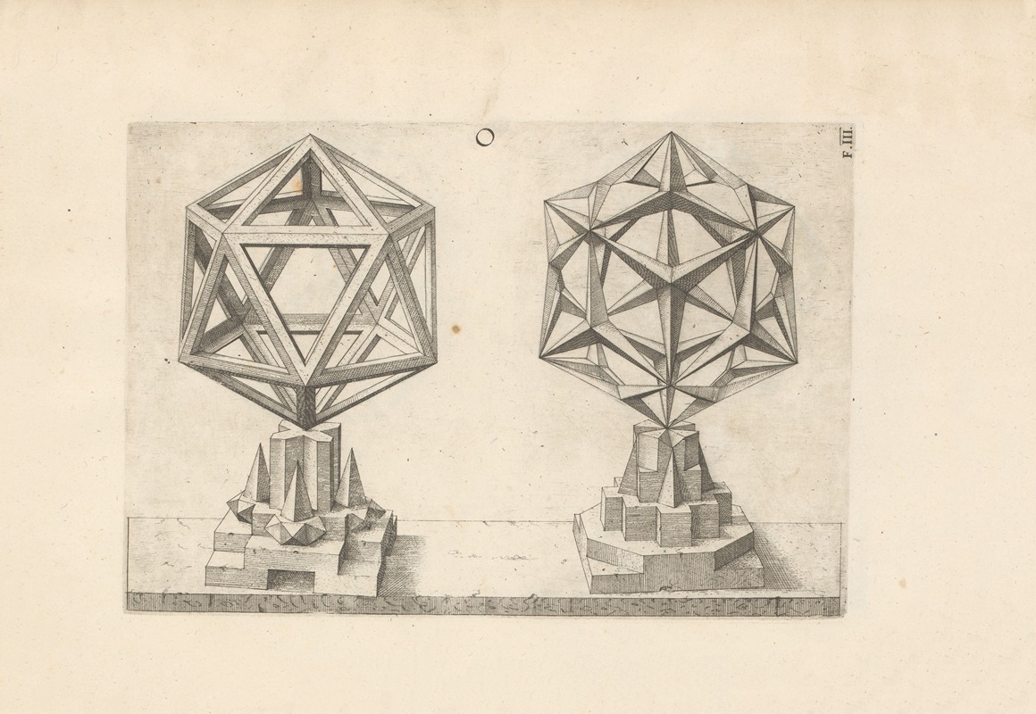 Wenzel Jamnitzer - Perspectiva Corporum Regularium (Perspective of regular solids) Pl.27