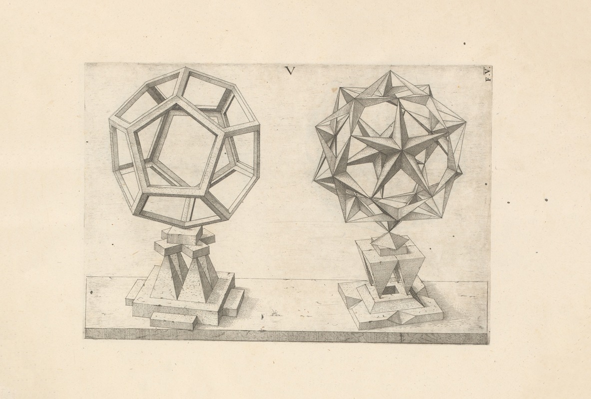 Wenzel Jamnitzer - Perspectiva Corporum Regularium (Perspective of regular solids) Pl.29