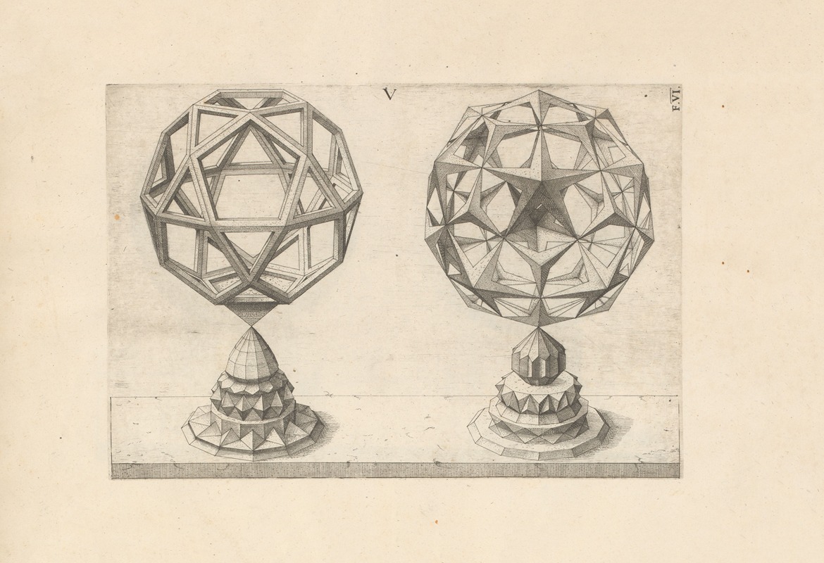 Wenzel Jamnitzer - Perspectiva Corporum Regularium (Perspective of regular solids) Pl.30