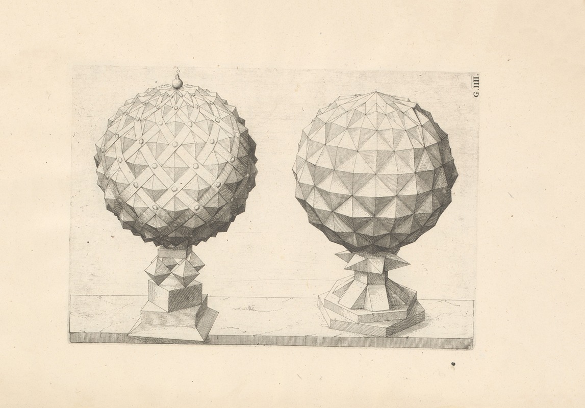 Wenzel Jamnitzer - Perspectiva Corporum Regularium (Perspective of regular solids) Pl.34