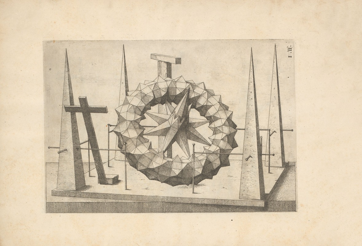 Wenzel Jamnitzer - Perspectiva Corporum Regularium (Perspective of regular solids) Pl.42