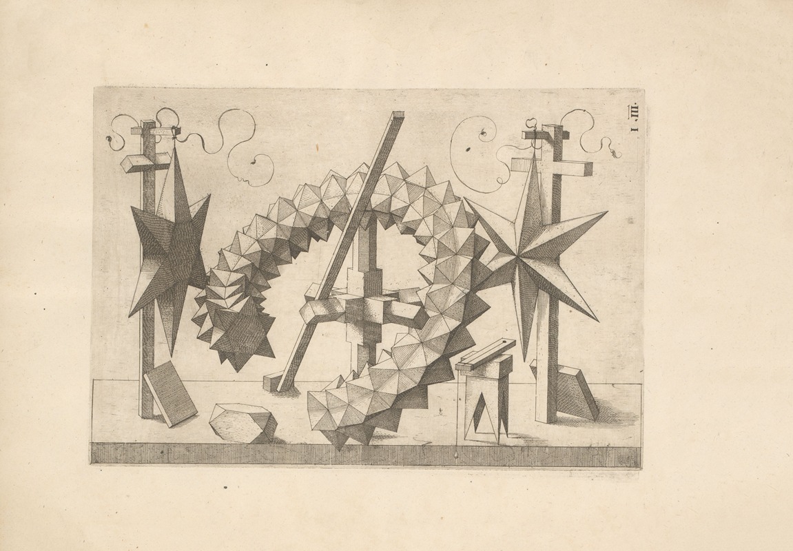Wenzel Jamnitzer - Perspectiva Corporum Regularium (Perspective of regular solids) Pl.43