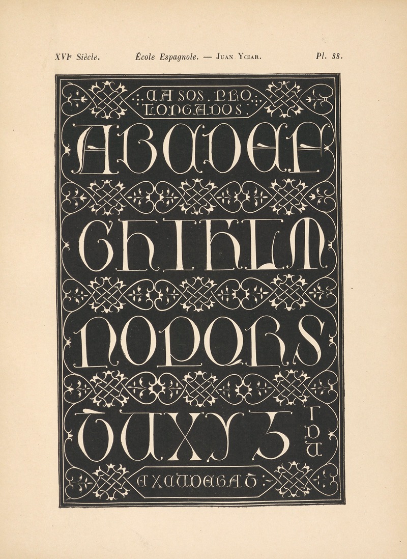 Alfred Prunaire - École Espagnole – Juan Yciar - Alphabet (initiales)