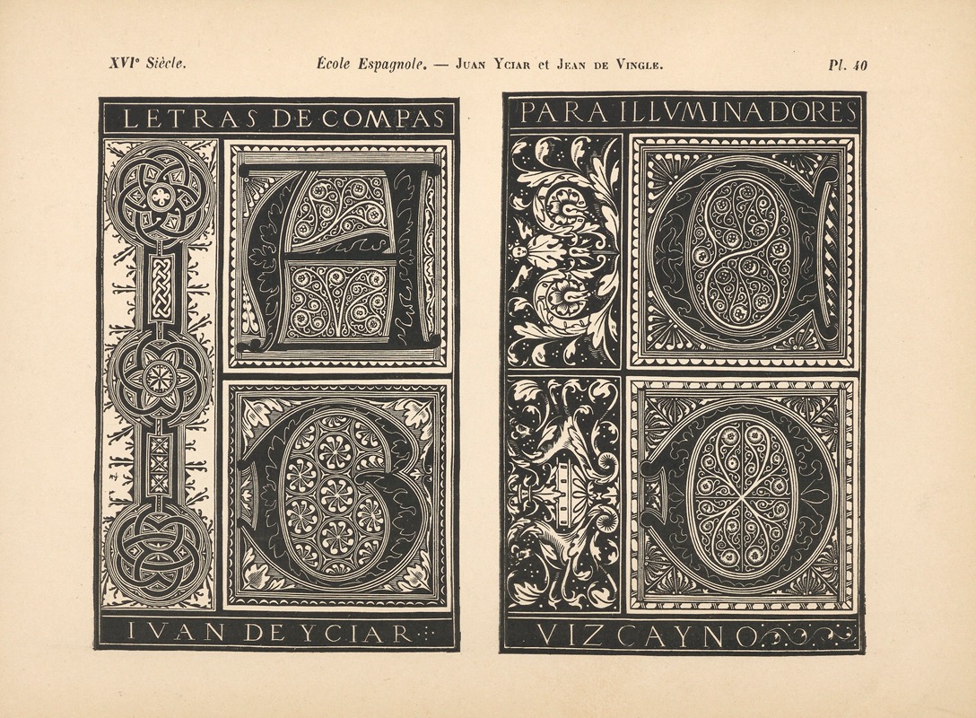 Alfred Prunaire - École‎ ‎Espagnole – Juan‎ ‎Yciar‎ ‎et Jean de Vingle – Grandes‎ ‎initiales
