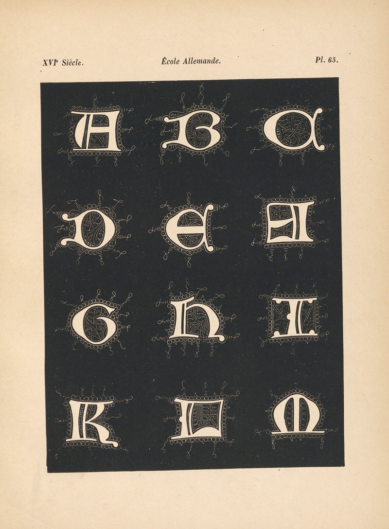 Alfred Prunaire - École Allemande – Alphabet d’onciales, tiré d’un manuscrit