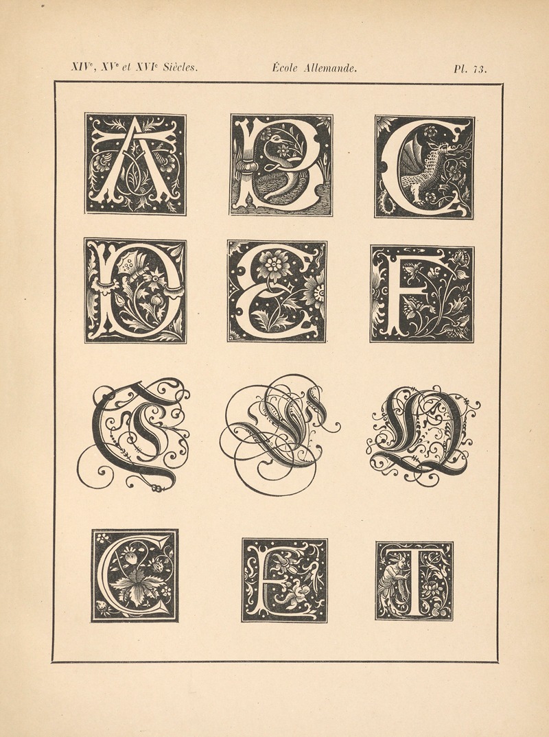 Alfred Prunaire - École‎ ‎Allemande ‎—‎ ‎‎Douze‎ ‎lettres‎ ‎initiales‎