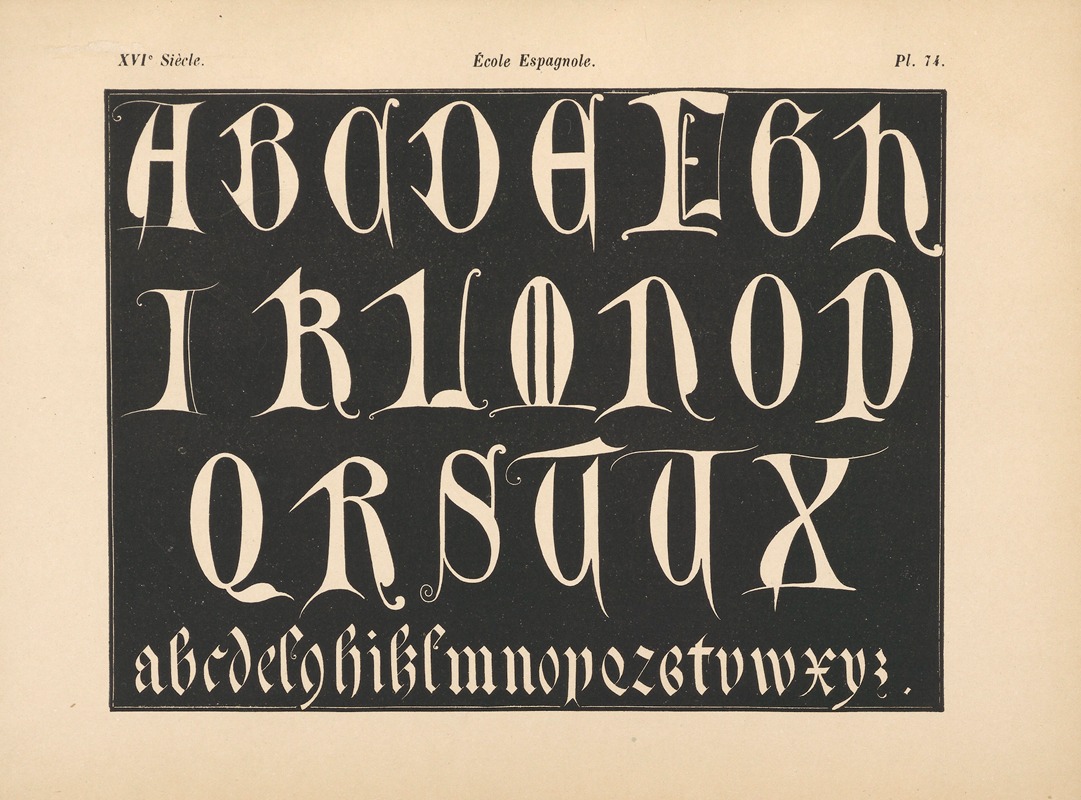 Alfred Prunaire - École‎ ‎Espagnole ‎—‎ ‎Alphabet‎ ‎(initiales‎ ‎et‎ ‎mineures‎ ‎gothiques)